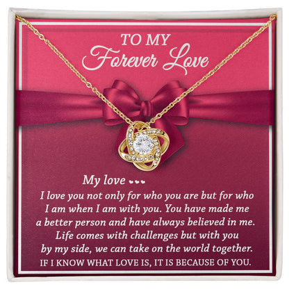 For My Wife From Husband - Premium Love Knot Necklace