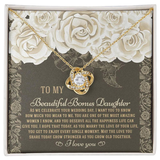 Daughter Gift From Dad - Premium Love Knot Necklace
