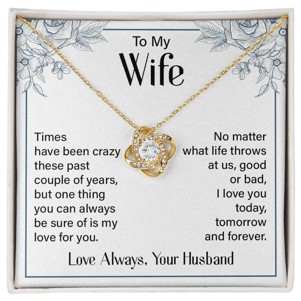 Wife Gift From Husband - Premium Love Knot Necklace