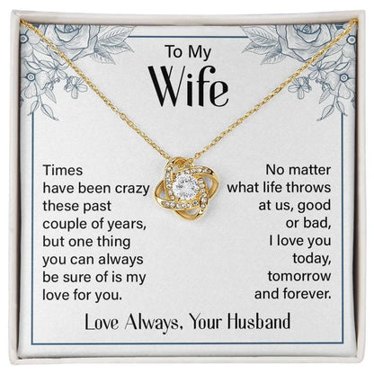 Wife Gift From Husband - Premium Love Knot Necklace