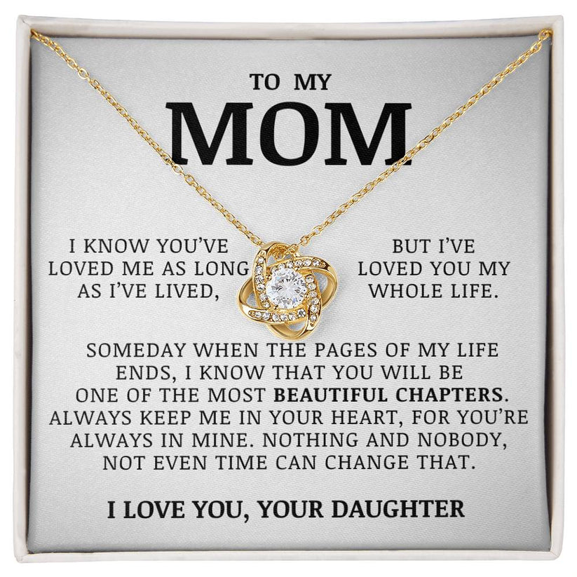 For My Mom From Daughter - Premium Love Knot Necklace
