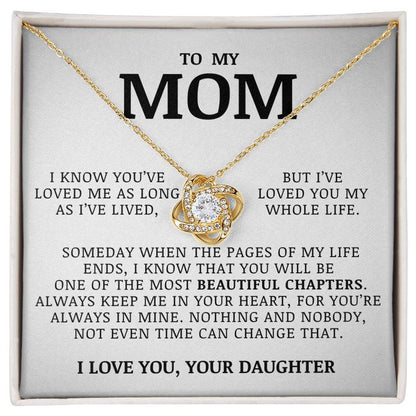 For My Mom From Daughter - Premium Love Knot Necklace