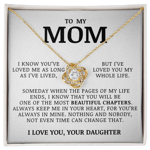 For My Mom From Daughter - Premium Love Knot Necklace
