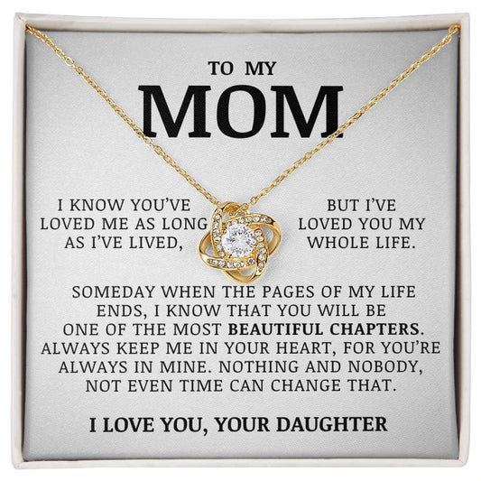 For My Mom From Daughter - Premium Love Knot Necklace