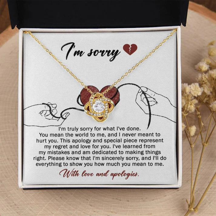 Premium Love Knot Necklace - For Wife From Husband to Apologize