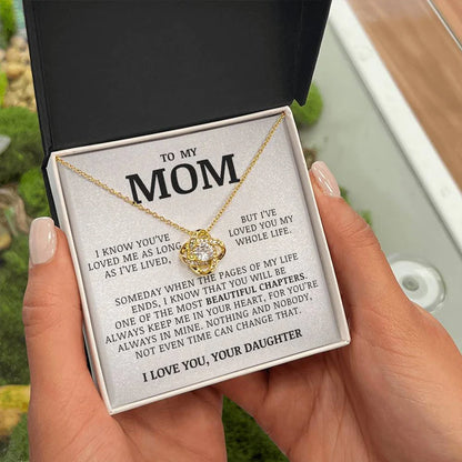 For My Mom From Daughter - Premium Love Knot Necklace