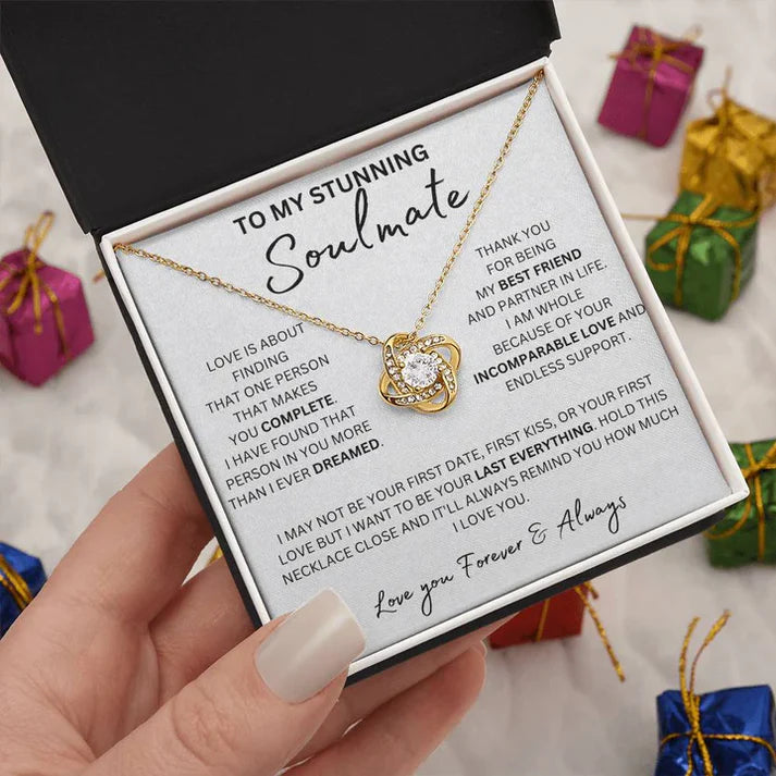 Gift To My Lovely Wife From Husband - Premium Love Knot Necklace