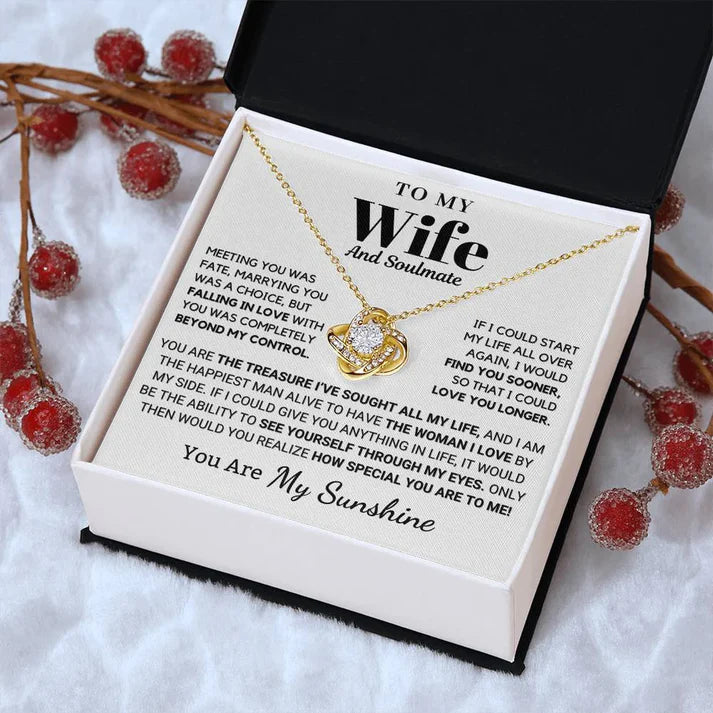 Gift To My Lovely Wife From Husband - Premium Love Knot Necklace