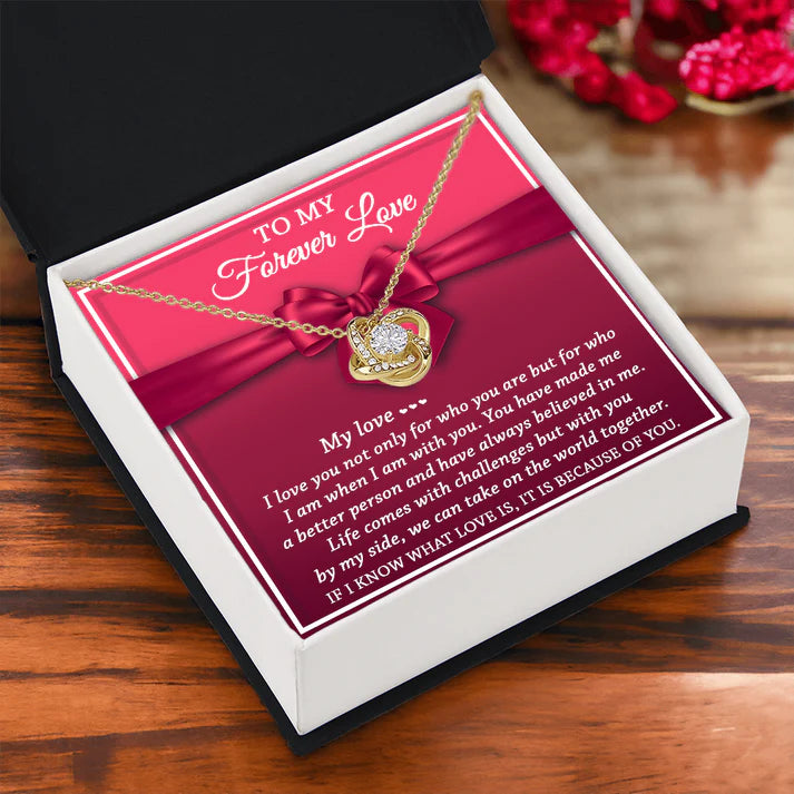 For My Wife From Husband - Premium Love Knot Necklace