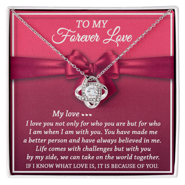 For My Wife From Husband - Premium Love Knot Necklace