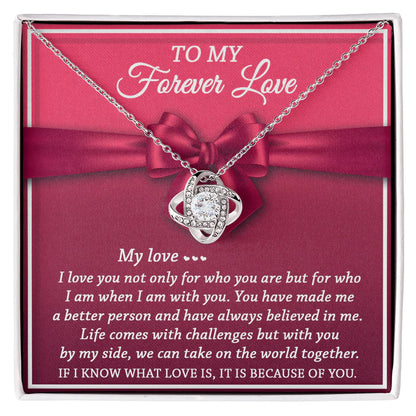 For My Wife From Husband - Premium Love Knot Necklace