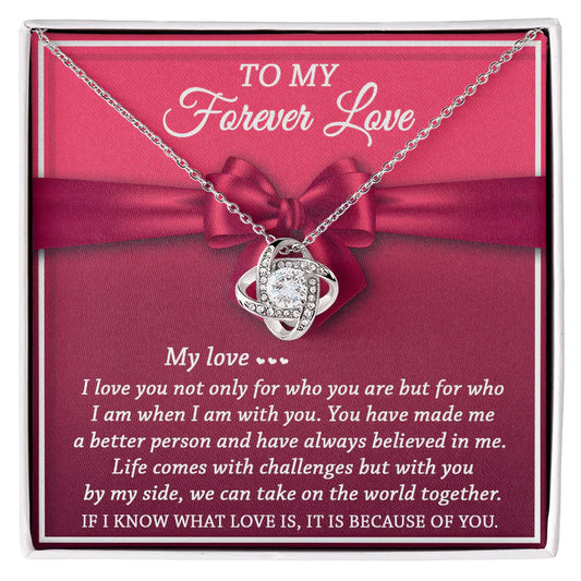 For My Wife From Husband - Premium Love Knot Necklace