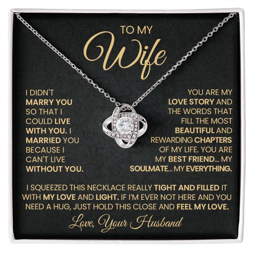 Gift To My Wife From Husband - Premium Love Knot Necklace