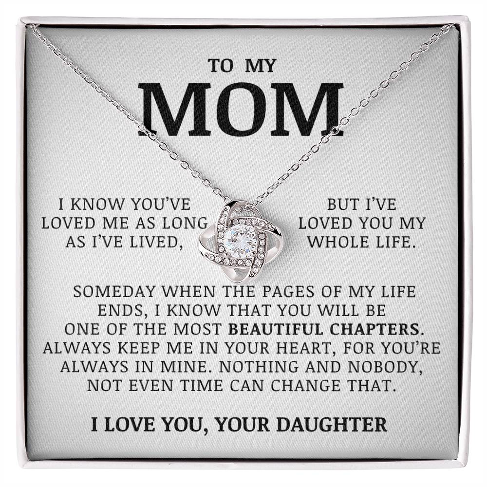 For My Mom From Daughter - Premium Love Knot Necklace
