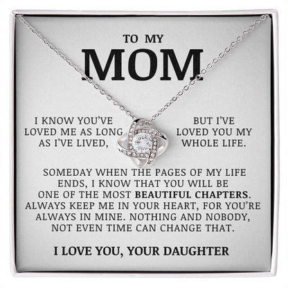 For My Mom From Daughter - Premium Love Knot Necklace