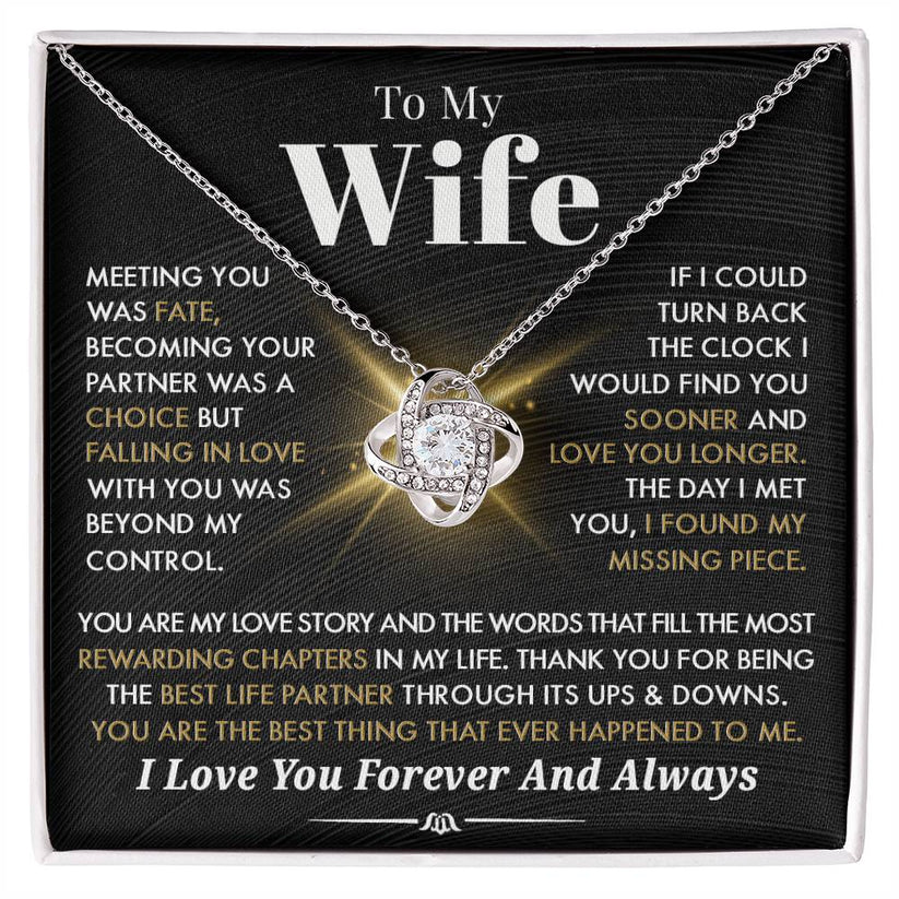 Gift To My Wife From Husband - Premium Love Knot Necklace