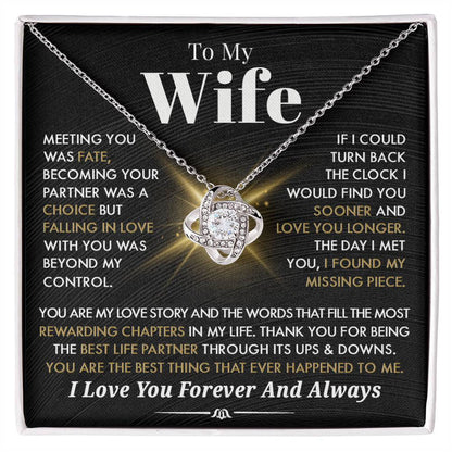 Gift To My Wife From Husband - Premium Love Knot Necklace