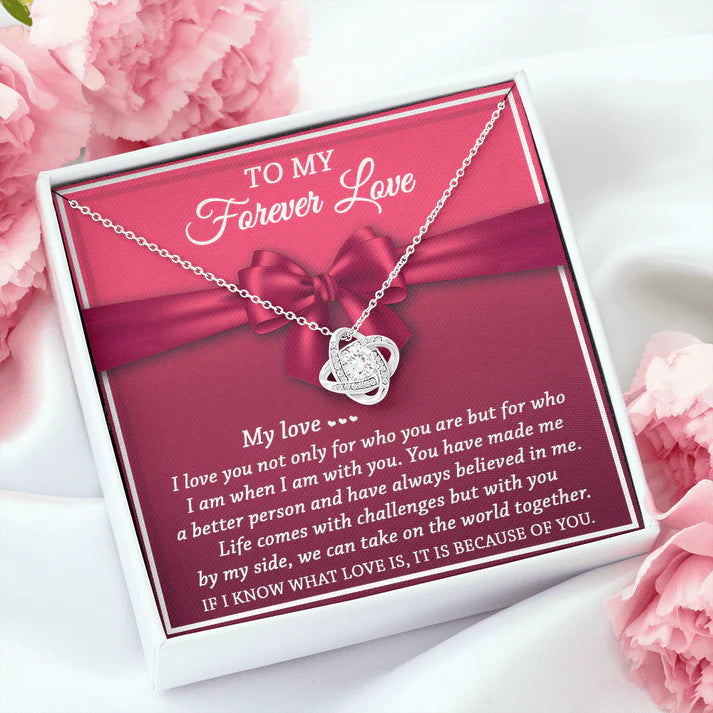 For My Wife From Husband - Premium Love Knot Necklace