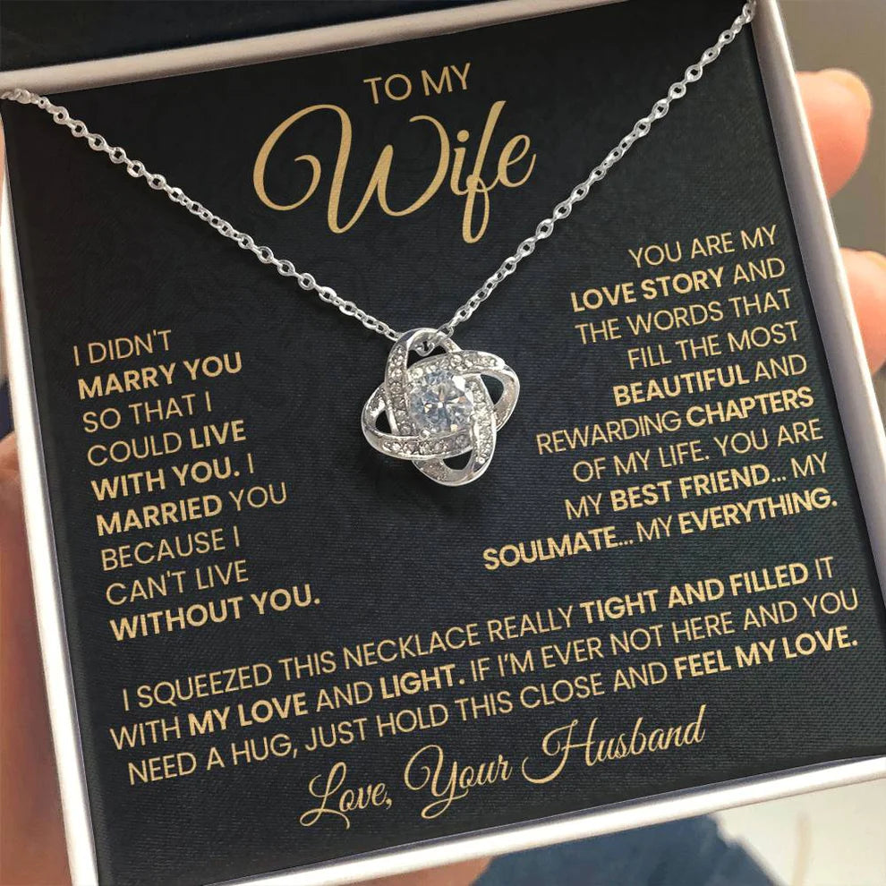 Gift To My Wife From Husband - Premium Love Knot Necklace