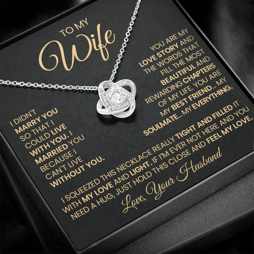 Gift To My Wife From Husband - Premium Love Knot Necklace