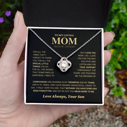 Mom Gift From Son - Premium Love Knot Necklace