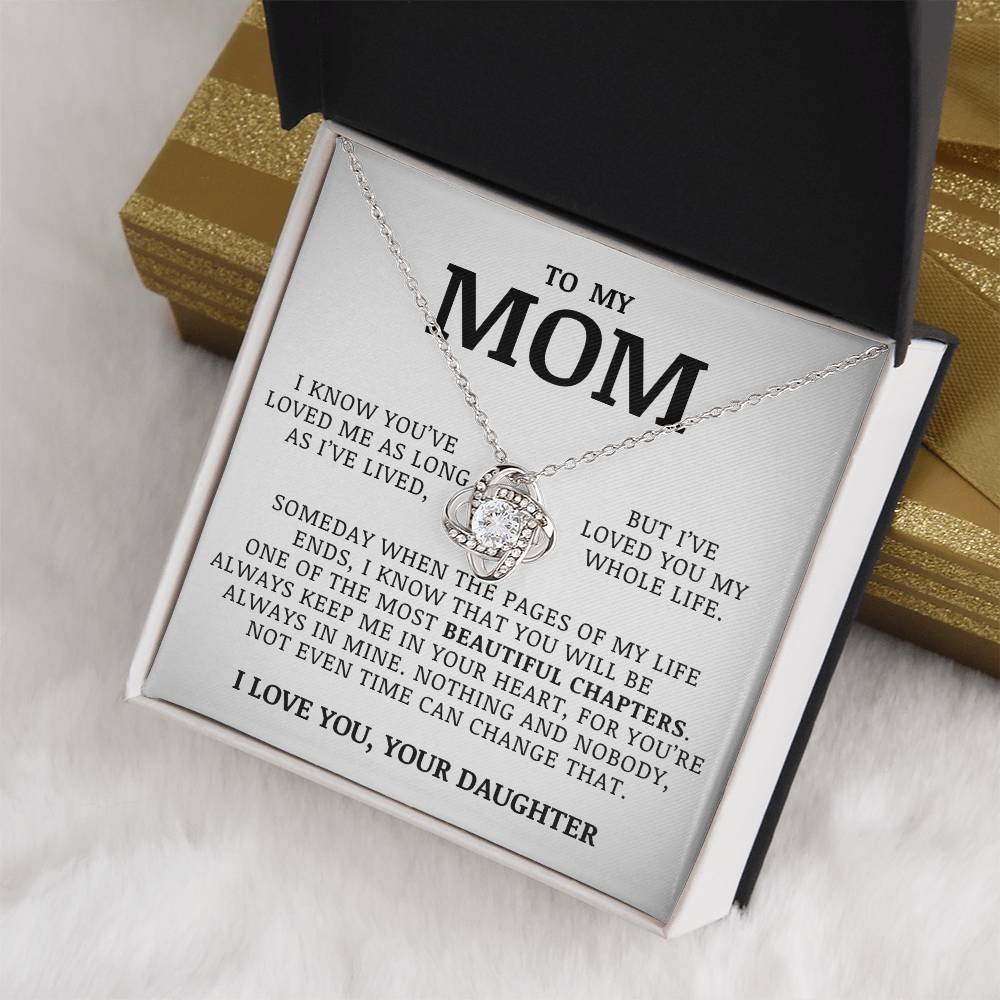 For My Mom From Daughter - Premium Love Knot Necklace