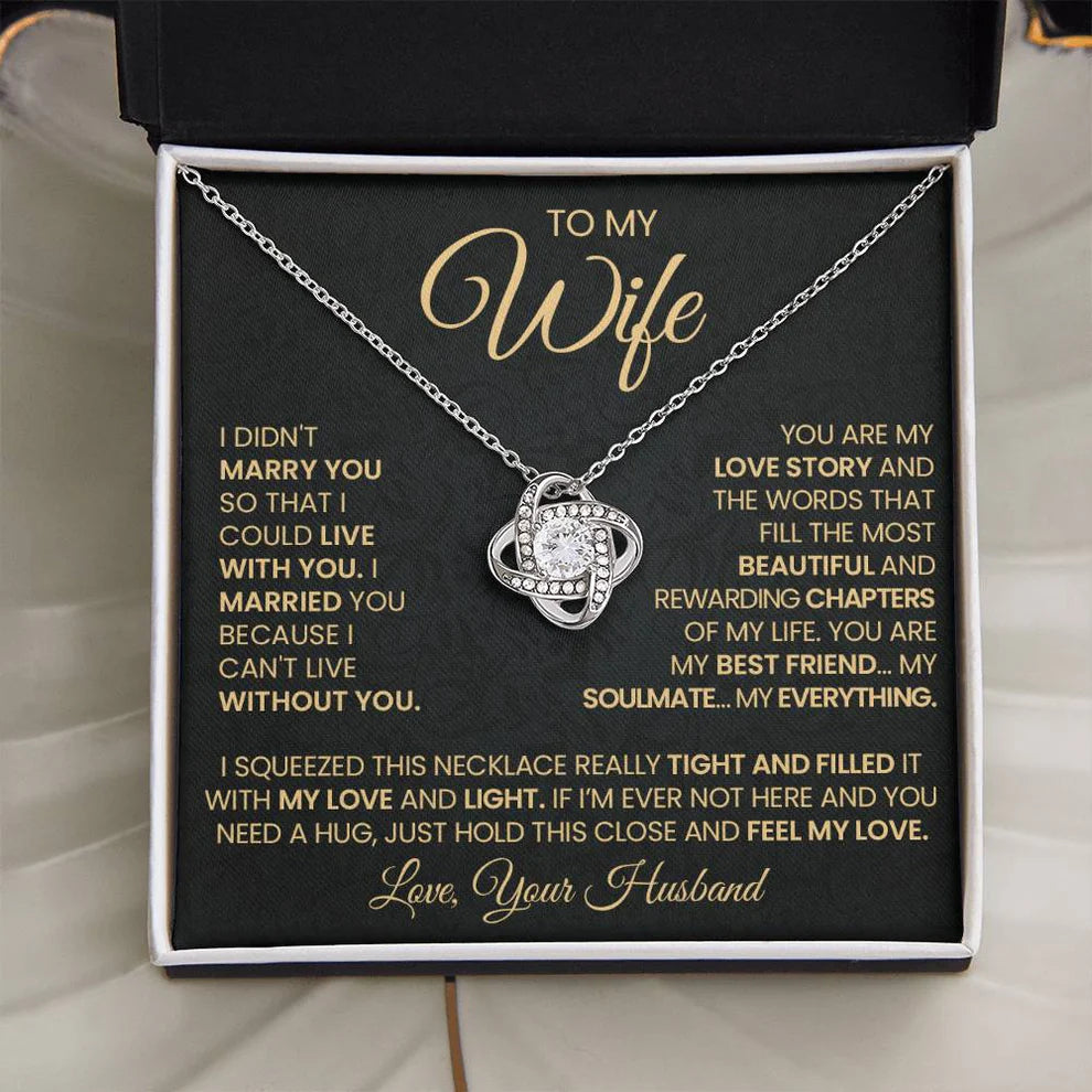 Gift To My Wife From Husband - Premium Love Knot Necklace