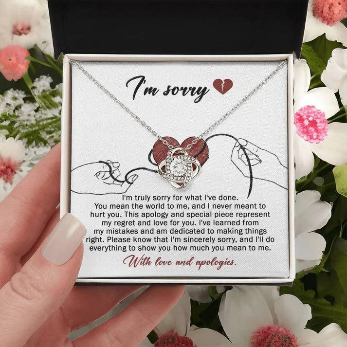 Premium Love Knot Necklace - For Wife From Husband to Apologize