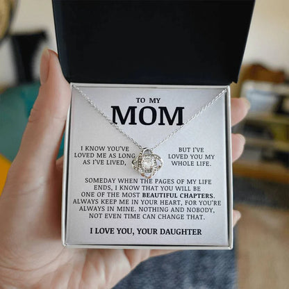 For My Mom From Daughter - Premium Love Knot Necklace