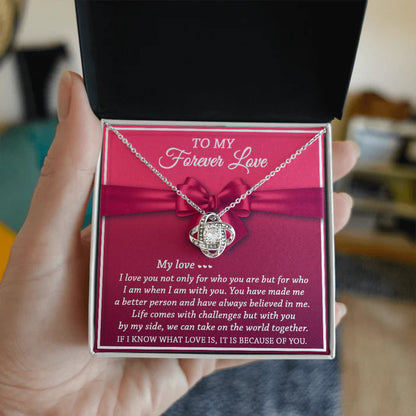 For My Wife From Husband - Premium Love Knot Necklace