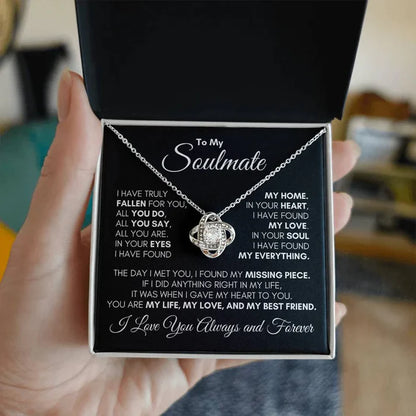 Gift To My Lovely Wife From Husband - Premium Love Knot Necklace