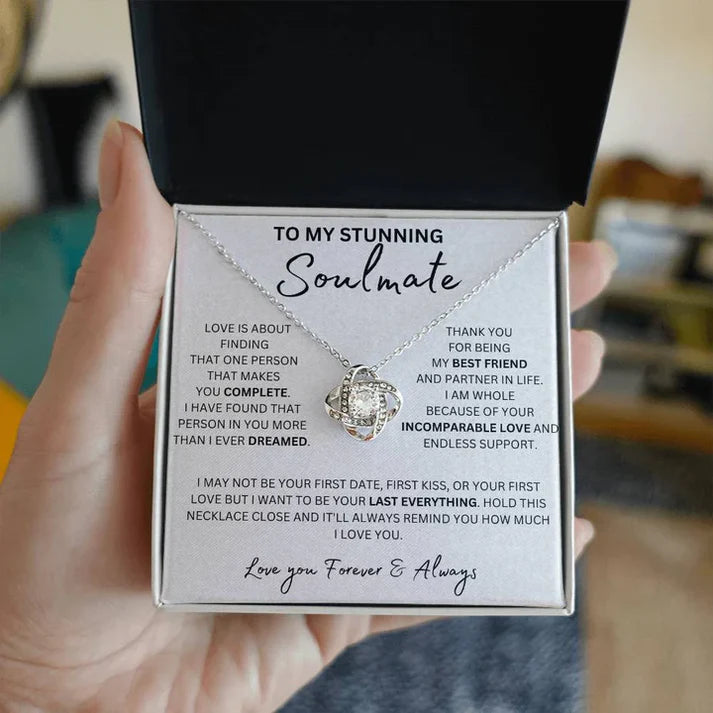 Gift To My Lovely Wife From Husband - Premium Love Knot Necklace