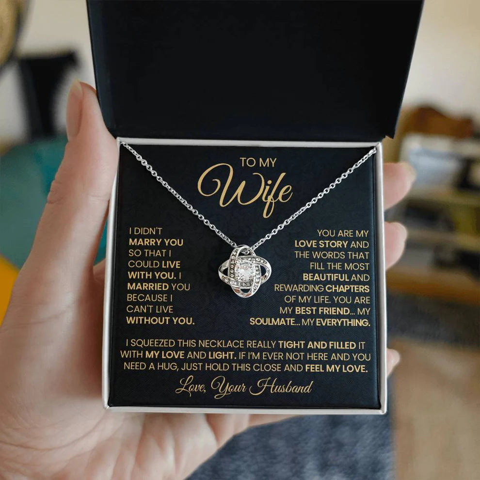 Gift To My Wife From Husband - Premium Love Knot Necklace
