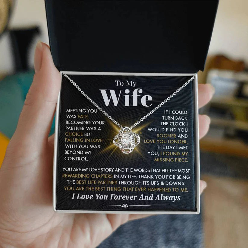 Gift To My Wife From Husband - Premium Love Knot Necklace
