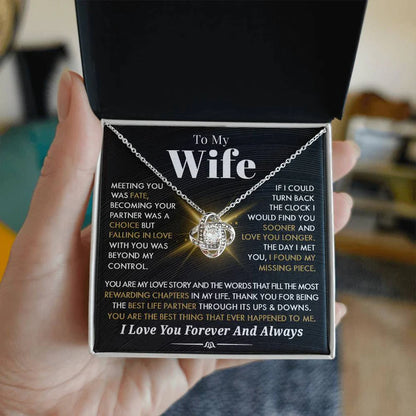 Gift To My Wife From Husband - Premium Love Knot Necklace