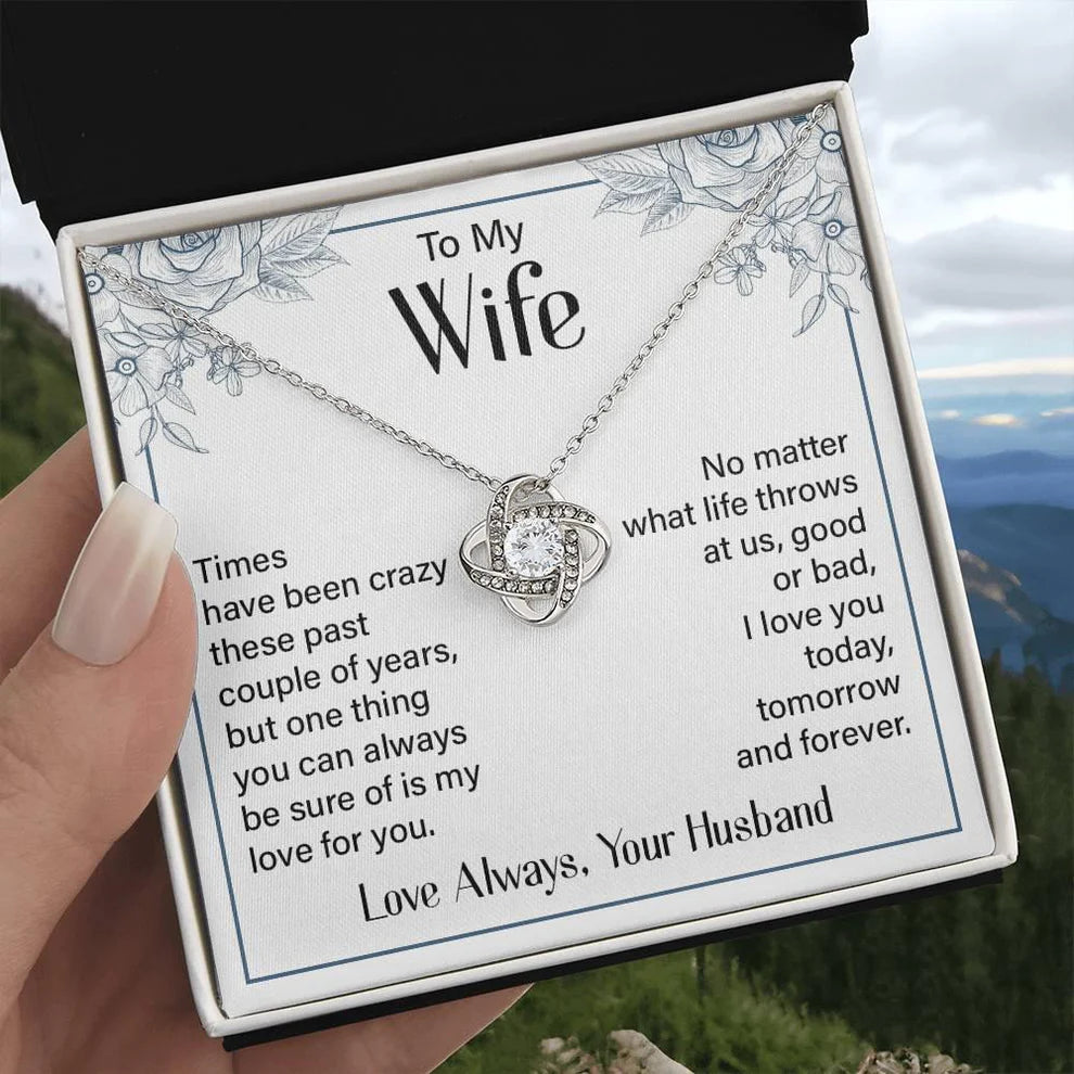 Wife Gift From Husband - Premium Love Knot Necklace
