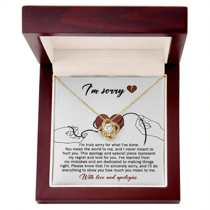 Premium Love Knot Necklace - For Wife From Husband to Apologize