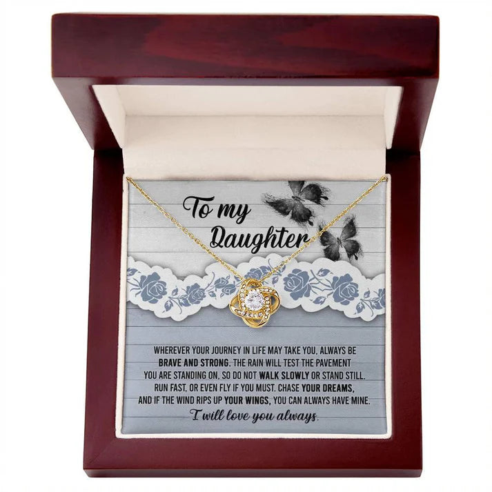 Mom and Dad Gift for Daughter – Premium Love Knot Necklace
