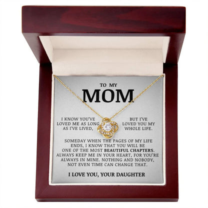 For My Mom From Daughter - Premium Love Knot Necklace