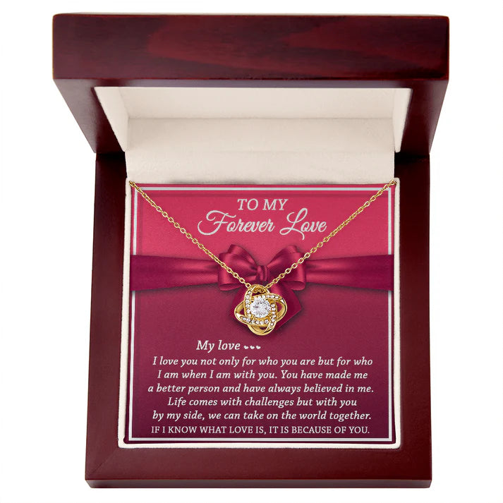 For My Wife From Husband - Premium Love Knot Necklace
