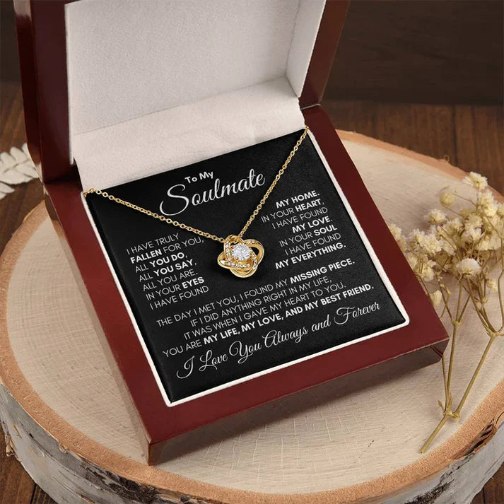 Gift To My Lovely Wife From Husband - Premium Love Knot Necklace