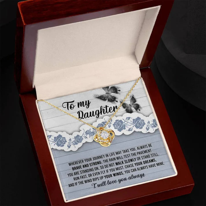 Mom and Dad Gift for Daughter – Premium Love Knot Necklace