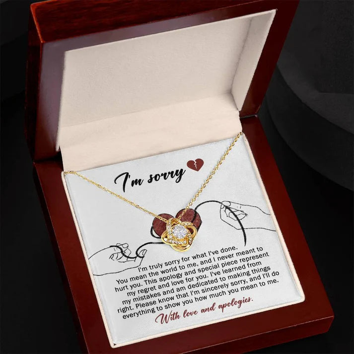 Premium Love Knot Necklace - For Wife From Husband to Apologize