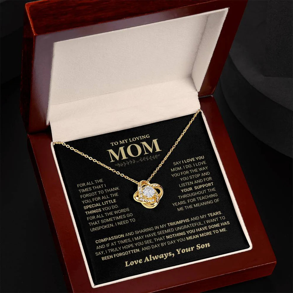 Mom Gift From Son - Premium Love Knot Necklace