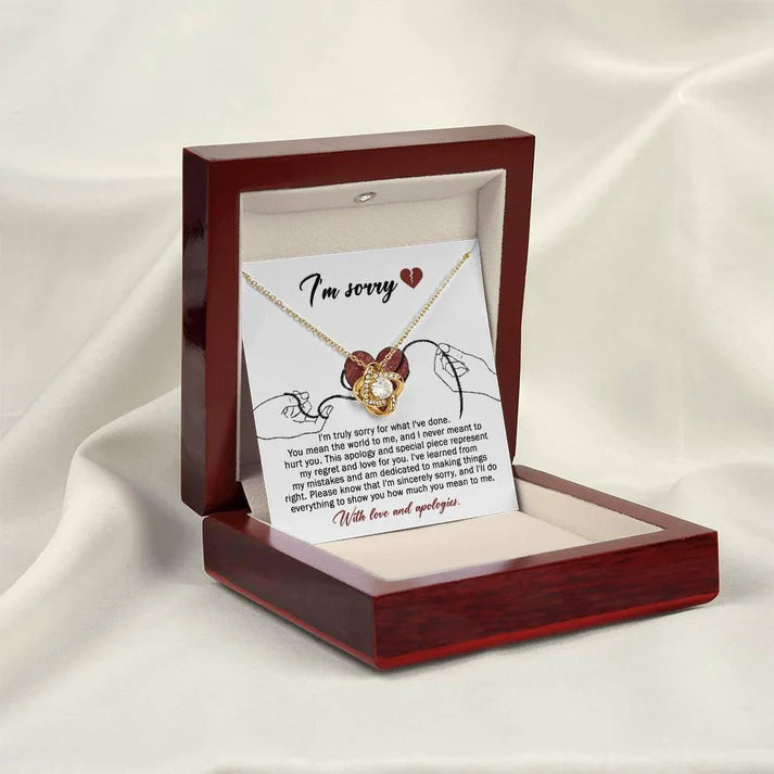 Premium Love Knot Necklace - For Wife From Husband to Apologize