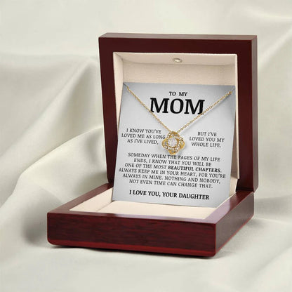 For My Mom From Daughter - Premium Love Knot Necklace