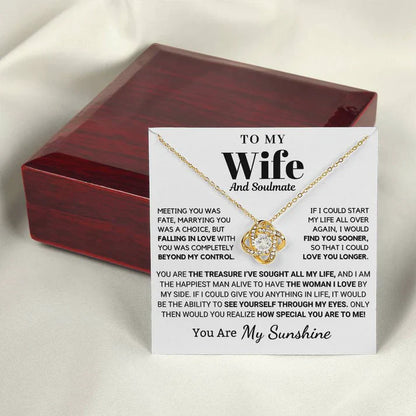 Gift To My Lovely Wife From Husband - Premium Love Knot Necklace