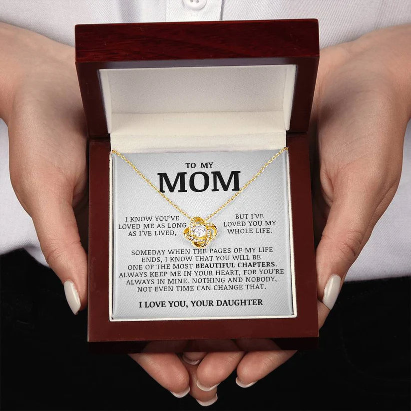 For My Mom From Daughter - Premium Love Knot Necklace