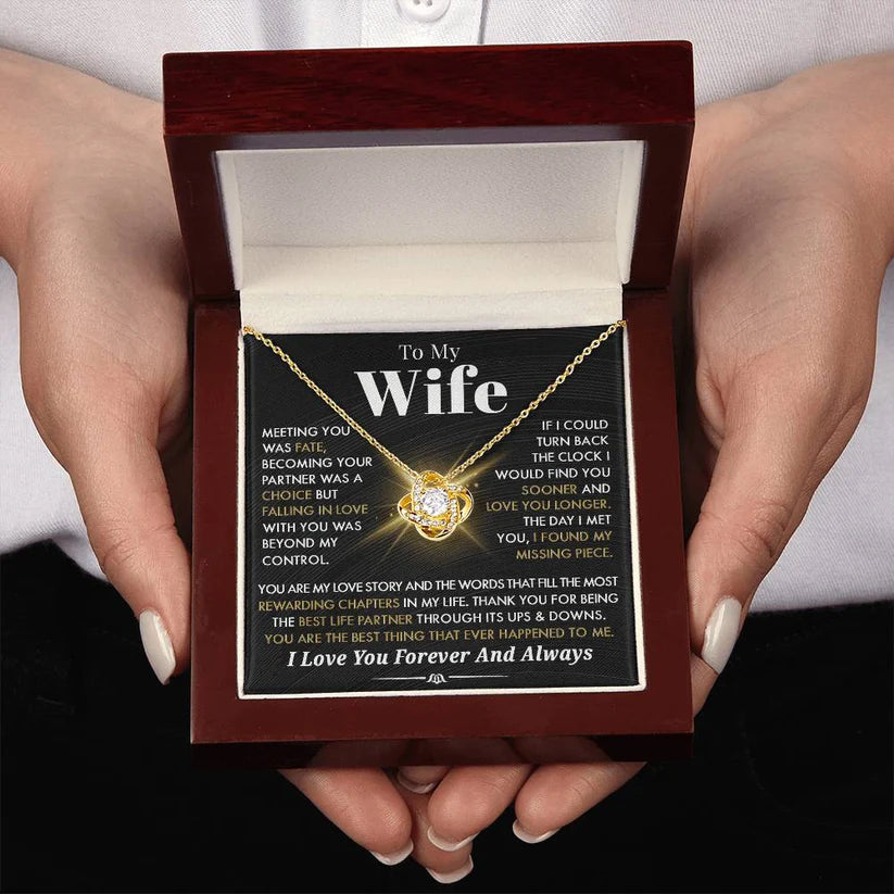 Gift To My Wife From Husband - Premium Love Knot Necklace