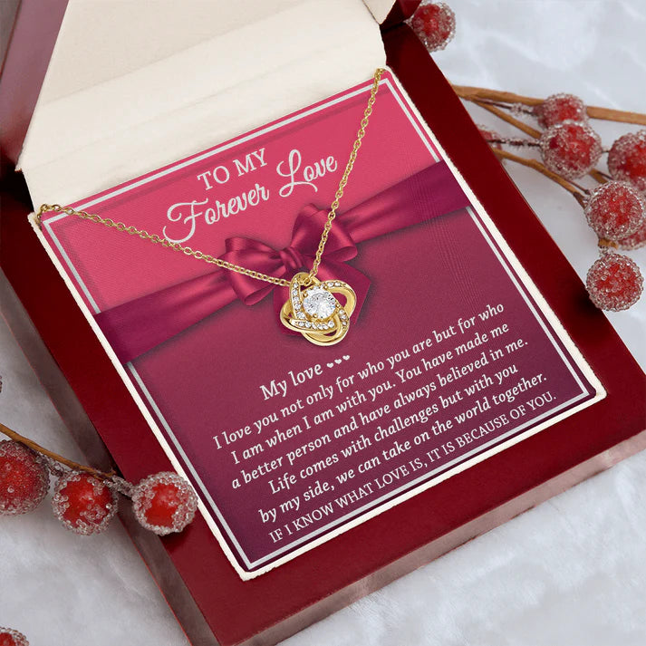 For My Wife From Husband - Premium Love Knot Necklace